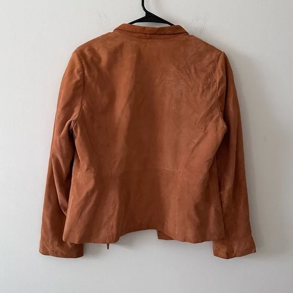 Eileen fisher 100% goat suede open cut jacket Womens size small - Picture 2 of 9